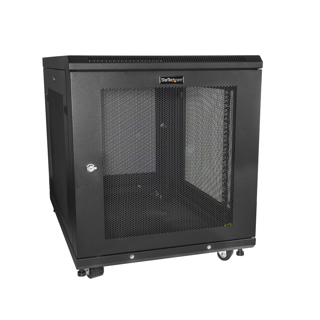 4 POST 12U 19IN SERVER RACK CABINET W/CASTERS/LEVELLING FEET - MOBILE ...