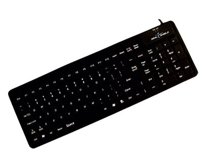 SSF106 - Seal Shield SEAL FLEX SILICONE KEYBOARD - DISHWASHER SAFE (BLACK)(USB)(GEN 2)