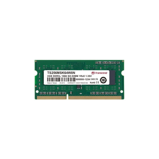 Transcend TS256MSK64W8N memory module 2 GB 1 x 8 GB DDR3 1866 MHz