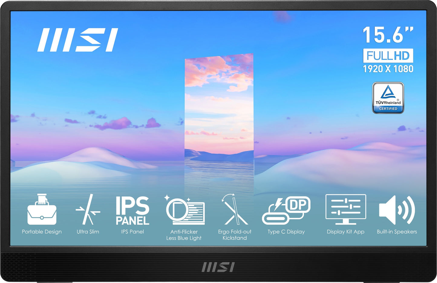 MSI Pro MP161 computer monitor 15.6" 1920 x 1080 pixels Full HD LED Black