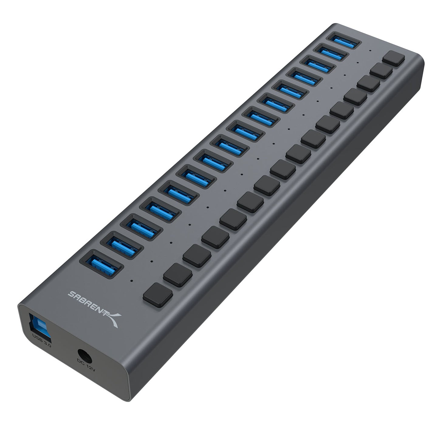 Sabrent HB-PU16 interface hub USB 3.2 Gen 1 (3.1 Gen 1) Type-B 5000 Mbit/s Black