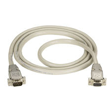 RS232 SHIELDED CABLE - METAL HOOD, DB9 MALE/FEMALE, 75-FT. (22.8-M)