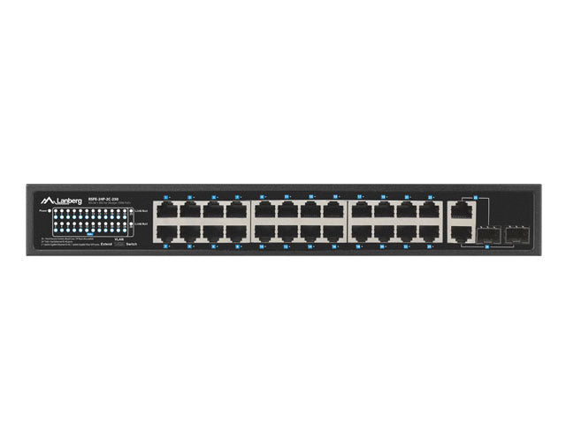 RSFE-24P-2C-250 - Lanberg 24-Port PoE+ 250W Rack Switch