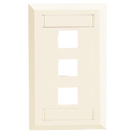 IFP13EI - Hubbell Face Plate Rear-loading 3-Port Single Gang Electric Ivory