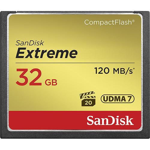 SANDISK, EXTREME, COMPACTFLASH, 32GB, CF 120 MBPS READ, 60 MBPS WRITE