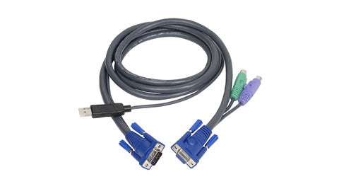 G2L5502UP - iogear KEYBOARD / VIDEO / MOUSE (KVM) CABLE - DB-15, 6 PIN PS/2 (M) - 4 PIN USB TYPE A,