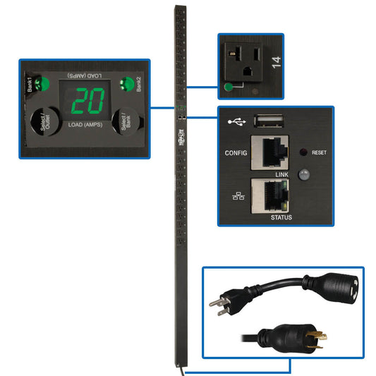 1.9KW SINGLE-PHASE SWITCHED PDU WITH LX PLATFORM INTERFACE, 120V OUTLETS (24 5-1