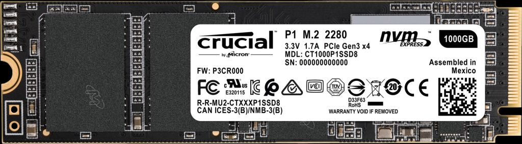 Crucial P1 M.2 1000 GB PCI Express 3.0 NVMe