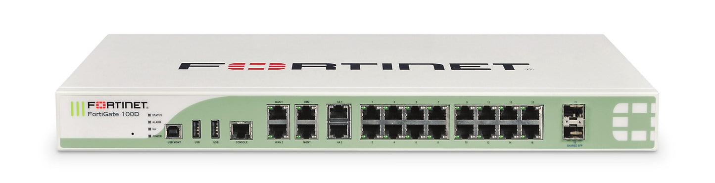 Fortinet FortiGate 100D hardware firewall 2500 Mbit/s 1U