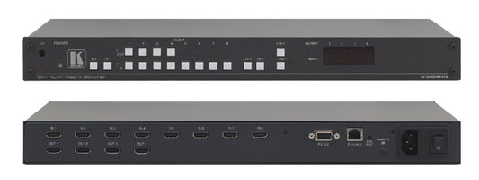 Kramer Electronics THE VS-84HN IS A HIGH QUALITY 8X4 MATRIX SWITCHER FOR HDMI SIGNALS. IT RECLOCKS