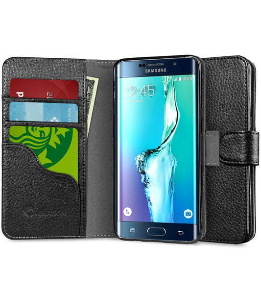 S6EP-LB-BLACK - i-Blason GALAXY S6 EDGE+ WALLET CASE - BLACK