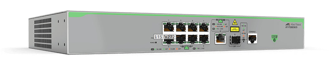 Allied Telesis AT-FS980M/9-10 network switch Managed L3 Fast Ethernet (10/100) Gray