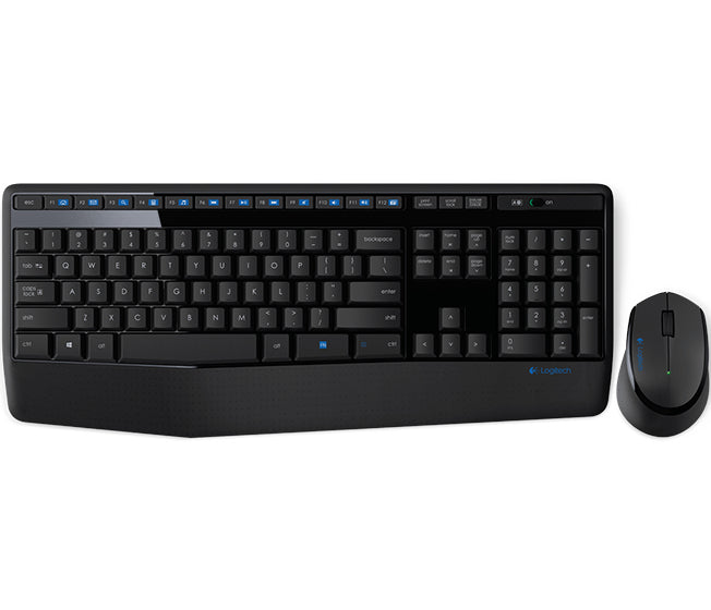 Logitech MK345 keyboard Mouse included RF Wireless QWERTY Black, Blue