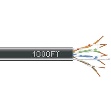 CAT5E 350-MHZ SOLID ETHERNET BULK CABLE - UNSHIELDED (UTP), CMP PLENUM, BLACK, 1