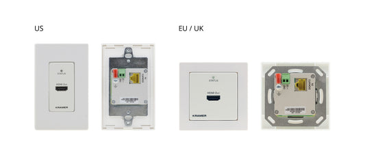 50-805510195 - Kramer Electronics WP-872XR IS A HIGH-PERFORMANCE, LONG-REACH DGKAT 2.0 WALL-PLATE RECEIVER FOR 4K@