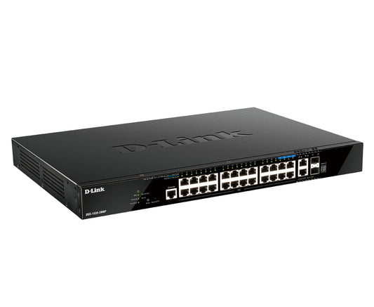 D-Link DGS-1520-28MP network switch Managed L3 10G Ethernet (100/1000/10000) Power over Ethernet (PoE) 1U Black