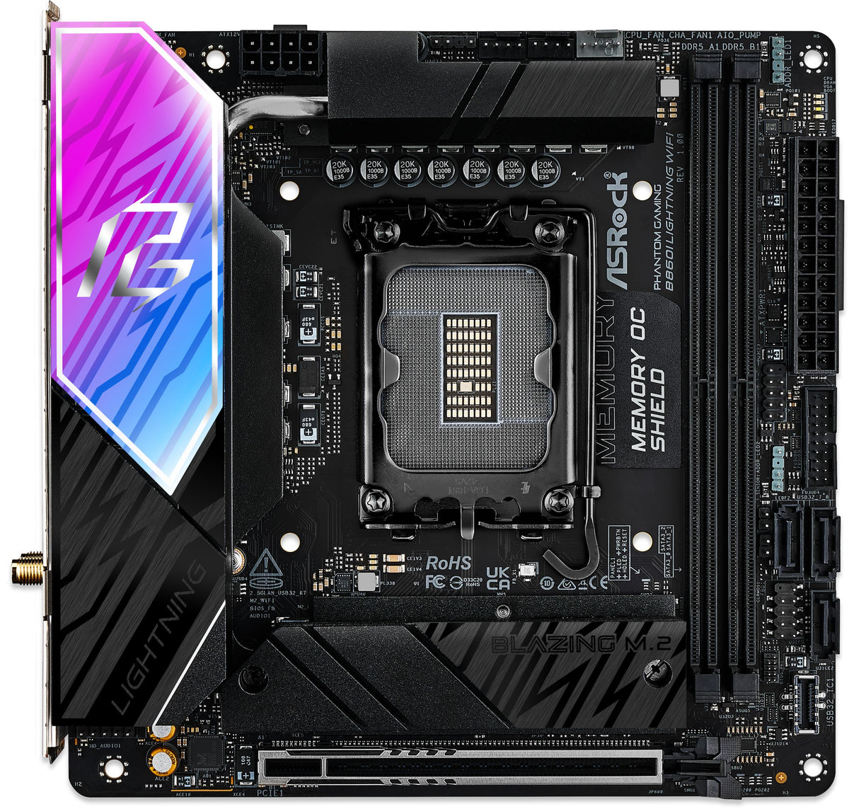 90-MXBRZ-A0UAYZ - ASRock B860I Lightning WiFi Intel LGA1851 Mini-ITX Motherboard