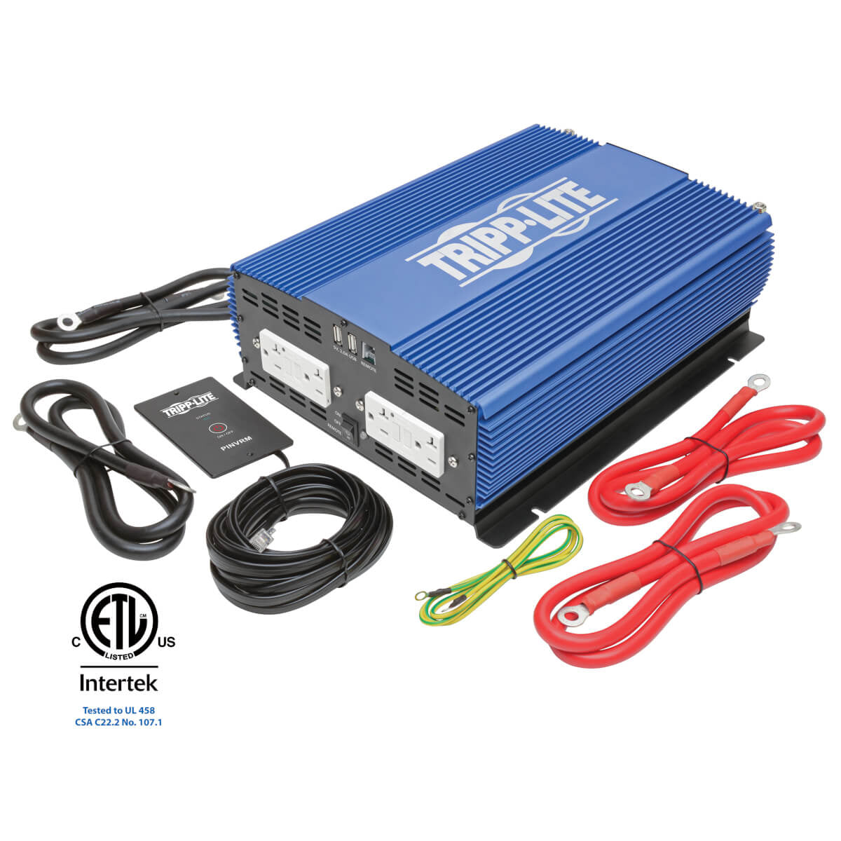 2000W HEAVY-DUTY MOBILE POWER INVERTER WITH 4 AC/2 USB - 2.0A/BATTERY CABLES