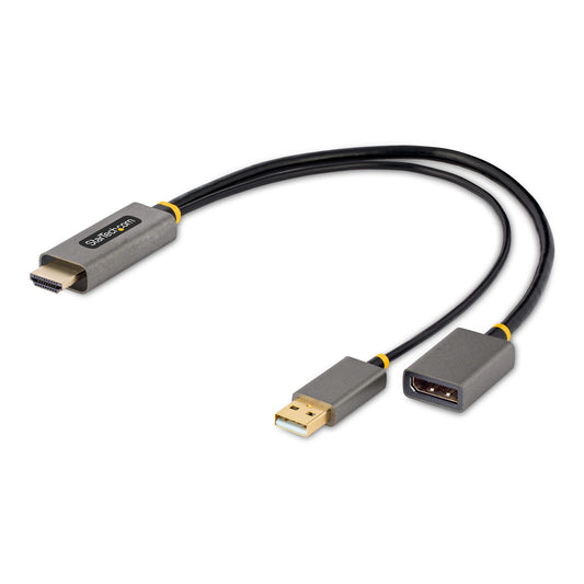 StarTech.com 128-HDMI-DISPLAYPORT video cable adapter 11.8" (0.3 m) HDMI Type A (Standard) Black, Gray