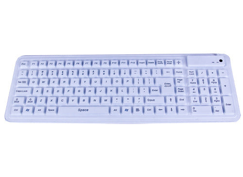 SW106G2 - Seal Shield SEAL GLOW SILICONE KEYBOARD - BACKLIT DISHWASHER SAFE (WHITE)(USB)(GEN 2 DESIGN)