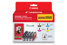 0628B027 - Canon PGI-5/CLI-8 COMBO PK W/ PP-201