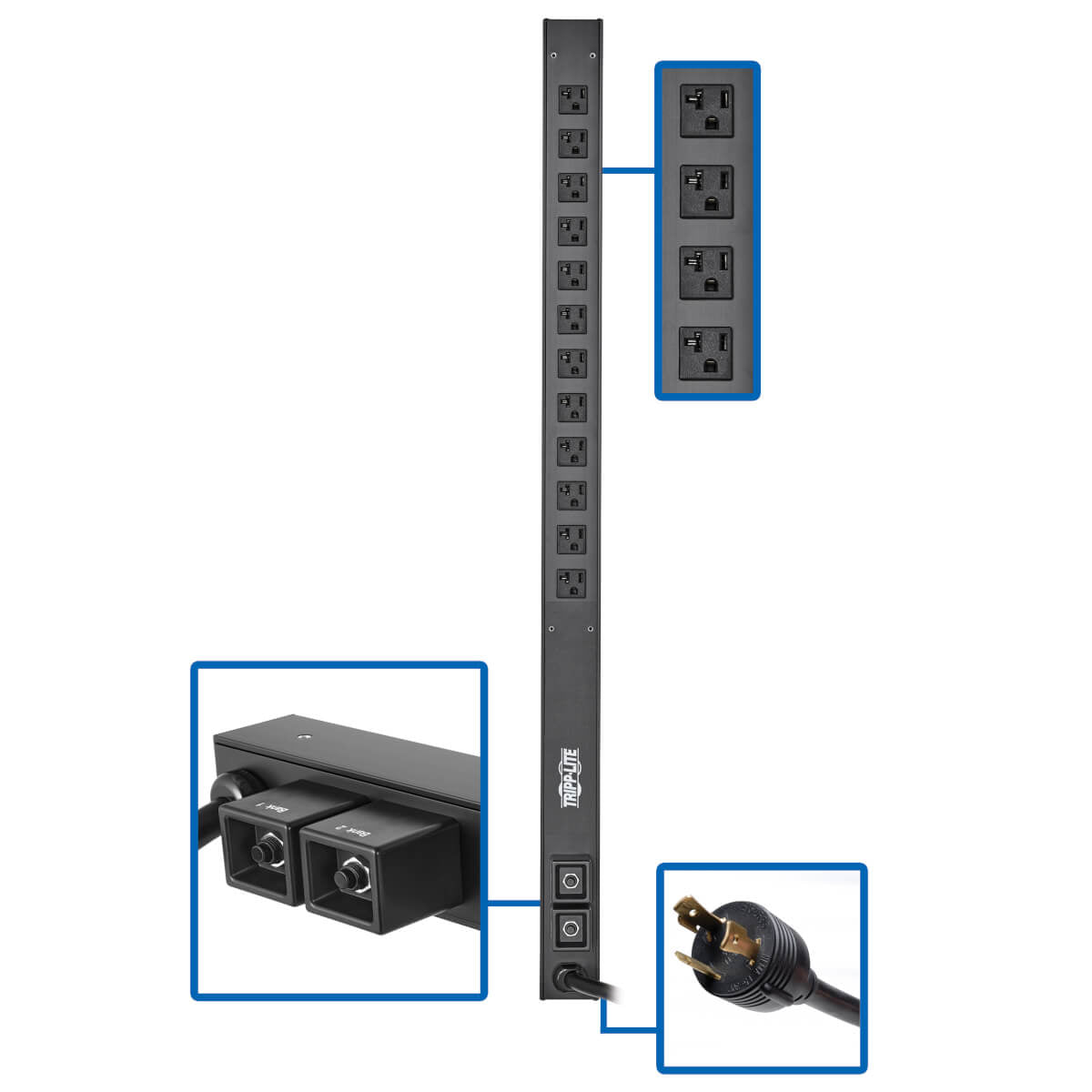 Tripp Lite PDUV30-36 power distribution unit (PDU) 12 AC outlet(s) 0U Black