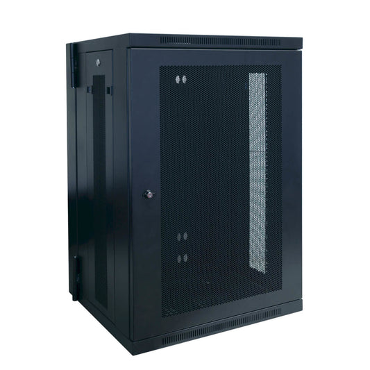 18U WALL MOUNT RACK ENCLOSURE SERVER CABINET HINGED W/ DOOR & SIDES