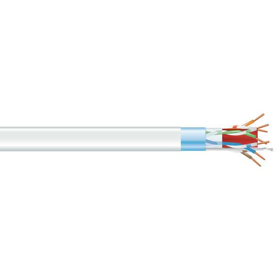 CAT6A 650-MHZ SOLID ETHERNET BULK CABLE - SHIELDED (F/UTP), CMR PVC, WHITE, 1000