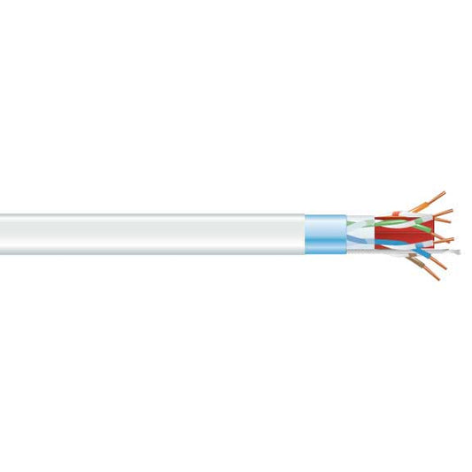 CAT6A 650-MHZ SOLID ETHERNET BULK CABLE - SHIELDED (F/UTP), CMR PVC, WHITE, 1000