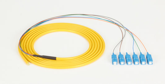 Black Box SC 3m fiber optic cable 118.1" (3 m) 6x SC OFNR OS2 Yellow