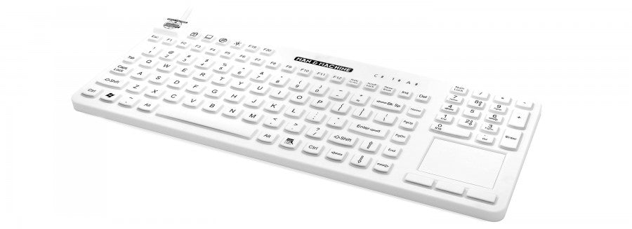 RCTLP/W5 - Man & Machine REALLYCOOL TOUCH KEYBOARD - HYGIENIC WHITE, USB, FULL-SIZE, WATERPROOF, SILICONE