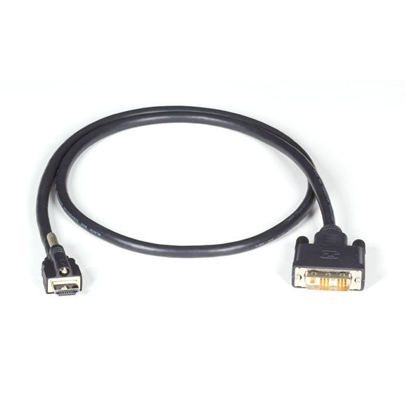 VCL-HDMIDVI-001M - Black Box LOCKING CABLE - HDMI-TO-DVI 1M