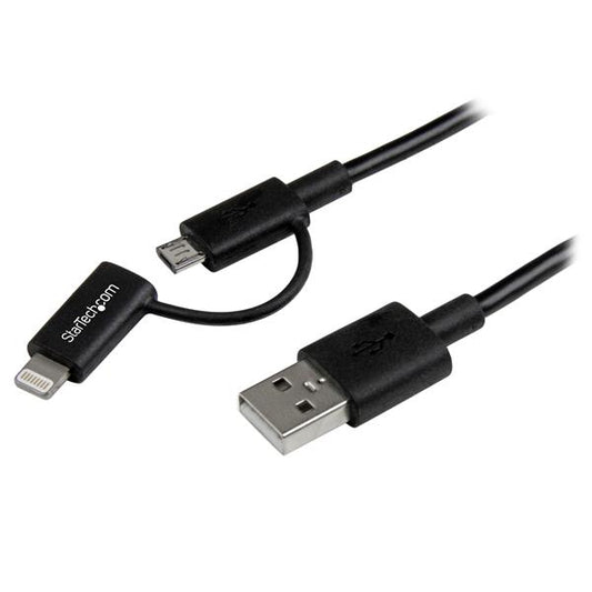 LTUB1MBK - StarTech.com CHARGE OR SYNC YOUR MICRO USB, IPHONE, IPOD OR IPAD DEVICE USING A SINGLE CABLE
