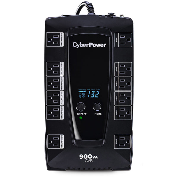 AVRG900LCD - Cyberpower 480W DESKTOP LINE INTERACTIVE LCD AVR 5-15P PLUG 12 OUTLET 15 AMP COMPACT 3YR WA