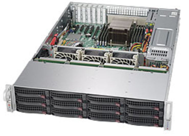 SSG-6028R-E1CR12L - Supermicro SUPER SERVER-INTEL, X10DRH-IT, CSE-826BTS-R920LPBP-1, BLACK