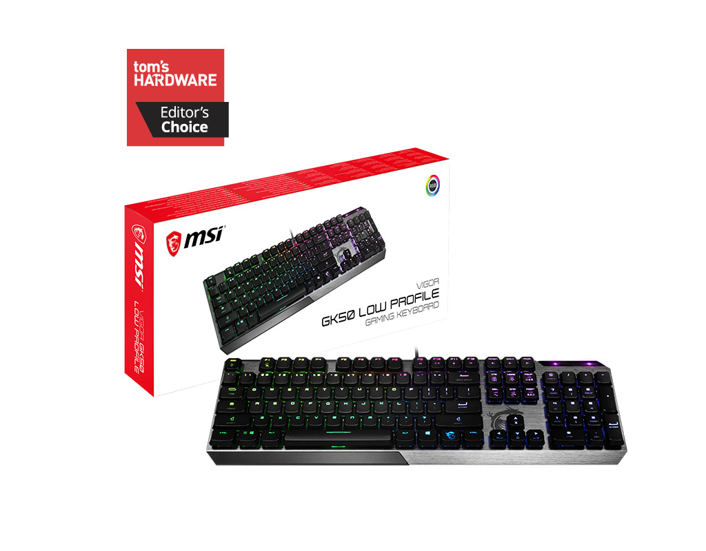 MSI Vigor GK50 keyboard USB QWERTY US English Black, Metallic