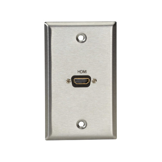 WP831 - Black Box AV WALLPLATE - STAINLESS STEEL, 1 HDMI, FEMALE TO FEMALE, GSA, TAA