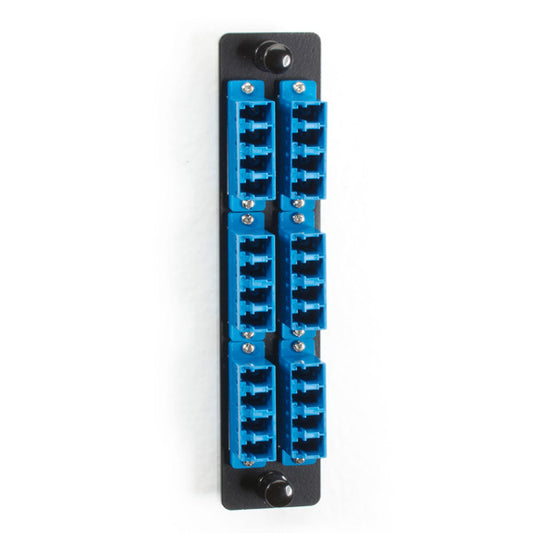 HIGH-DENSITY SINGLE-MODE FIBER ADAPTER PANEL - CERAMIC SLEEVE, (12) LC DUPLEX, B