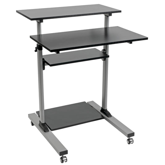 ROLLING STANDING DESK WORKSTATION HEIGHT ADJUSTABLE MOBILE