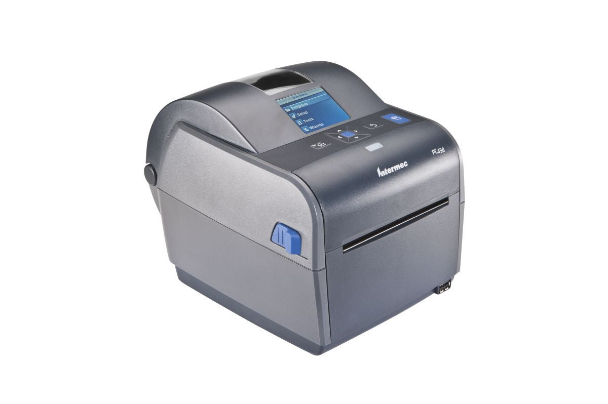 HONEYWELL PC43D 4IN DIRECT THERMAL DESKTOP PRINTER. INCLUDES LCD DISPLAY AND REA