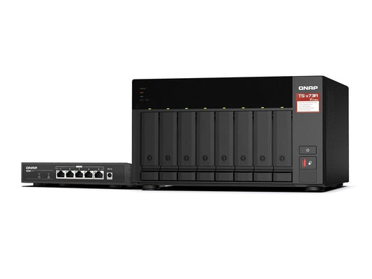 TS873ASW5TUS - QNAP DESKTOP 8-BAY NAS/ISCSI IP-SAN AMD RYZEN V1000 SERIES V1500B 4C/8T 2.2 GHZ