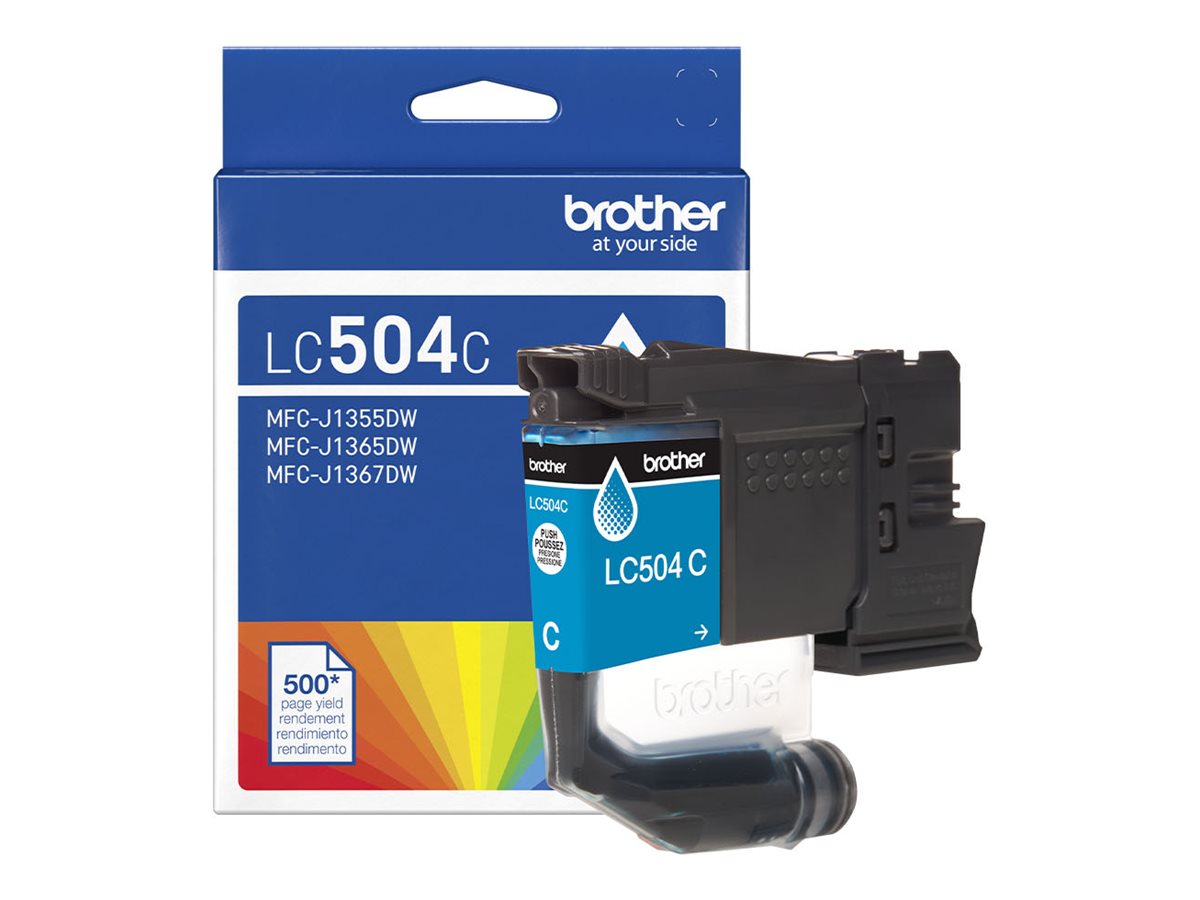 LC504C - Brother Standard-Yield Cyan Ink Cartridge Up to 500 Pages