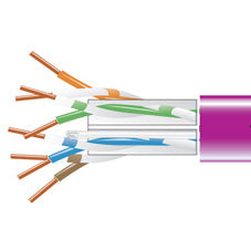 CAT6 550-MHZ SOLID ETHERNET BULK CABLE - UNSHIELDED (UTP), CMP PLENUM, PURPLE, 1