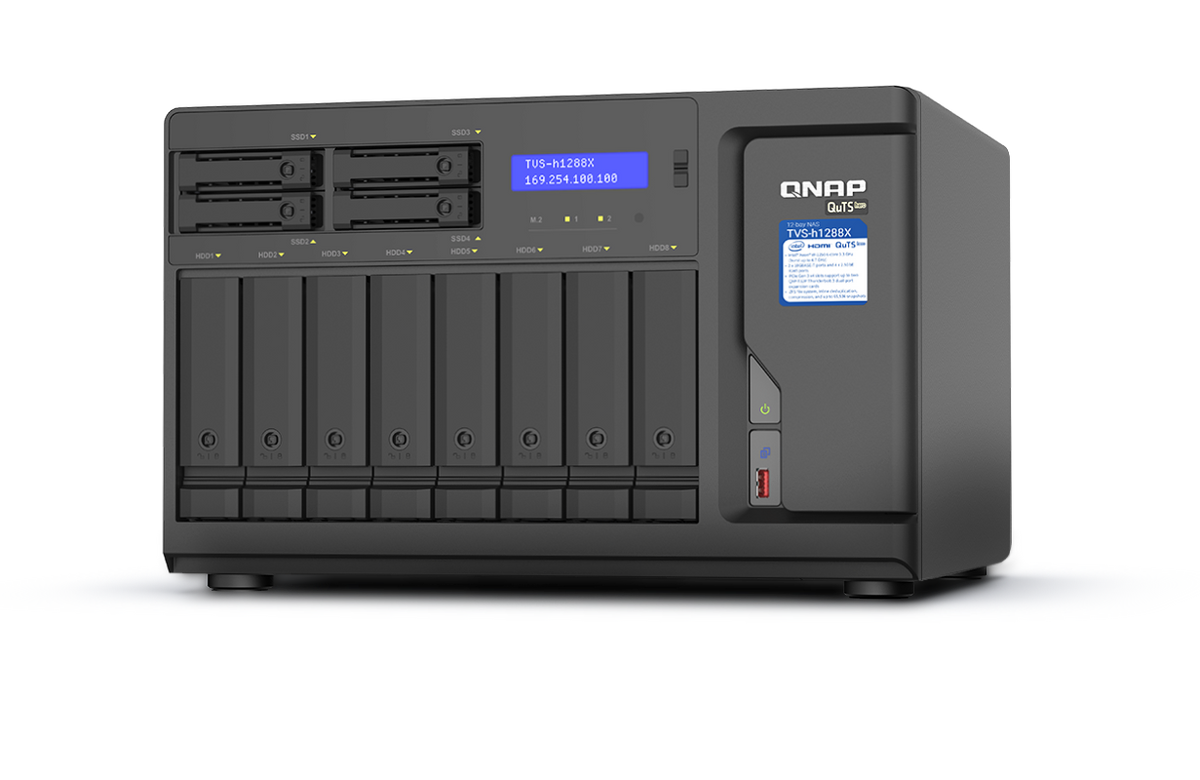 TVS-H1288X - QNAP 12-Bay Xeon W-1250 DDR4 ECC Dual 10GbE 4x 2.5GbE QuTS hero NAS