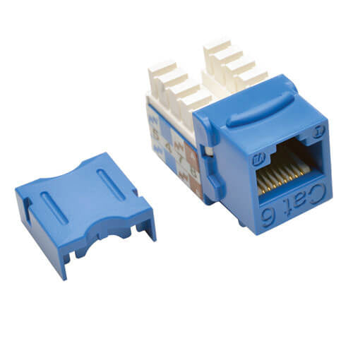 CAT6 CAT5E 110 STYLE PUNCH DOWN KEYSTONE JACK BLUE 25-PACK
