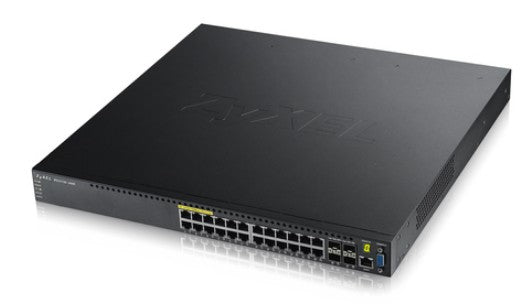 Zyxel XGS3700-24HP network switch Managed L2+ Gigabit Ethernet (10/100/1000) Power over Ethernet (PoE) Black