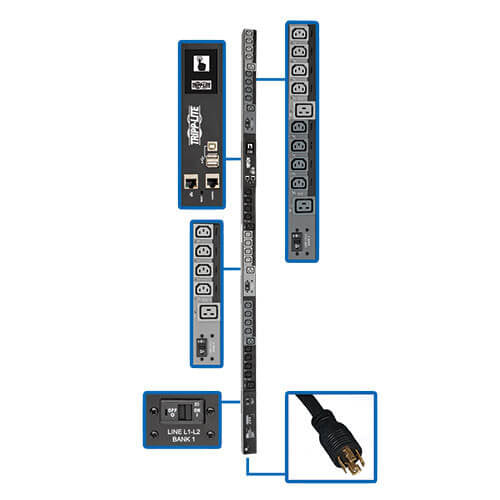 Tripp Lite PDU3EVSR6L1530 power distribution unit (PDU) 30 AC outlet(s) 0U Black