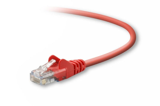 35FT CAT5E SNAGLESS PATCH CABLE, UTP, RED PVC JACKET, 24AWG, T568B, 50 MICRON, G