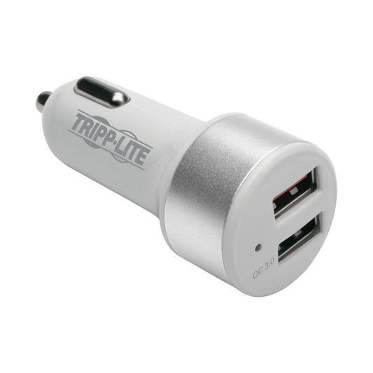 U280-C02-S-QC3 - Tripp Lite DUAL-PORT USB CAR CHARGER FOR TABLETS AND CELL PHONES WITH QUALCOMM QUICK CHARGE