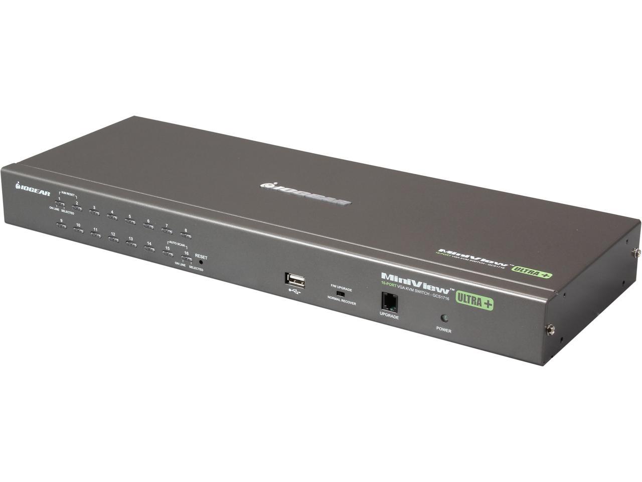 GCS1716KITTAA - iogear 16 PORT KVM SWITCH WITH USB AND PS/2 CABLES (TAA) INCLUDES 12 USB CABLES AND 4 P